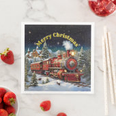 Steam Train Man's Christmas Party Serviette (Beispiel)