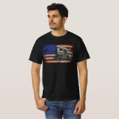 Steam Train Motor Railway on USA American Flag T-Shirt (Vorne ganz)