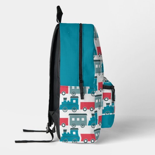 Steam Train Pattern Blue & Red Boy Bedruckter Rucksack (Links)
