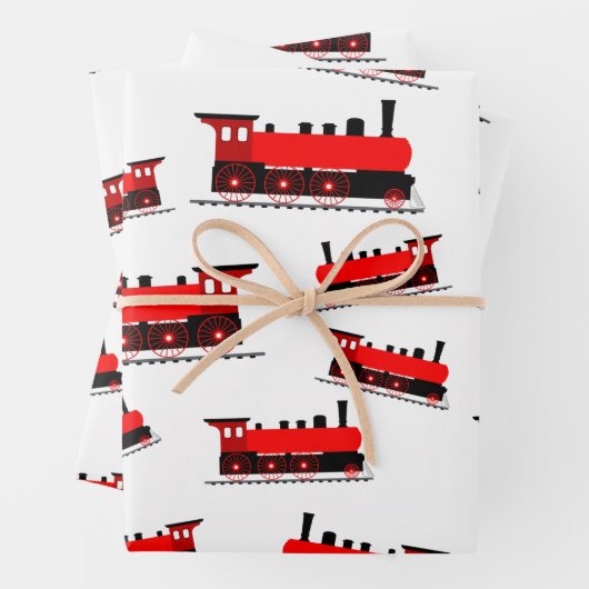 Steam Train Pattern Geschenkpapier Set (Beispiel)