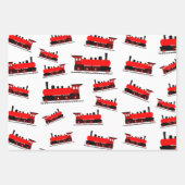 Steam Train Pattern Geschenkpapier Set (Vorderseite)