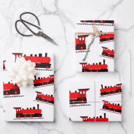 Steam Train Pattern Geschenkpapier Set