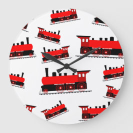 Steam Train Pattern Große Wanduhr