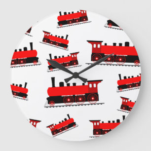 Steam Train Pattern Große Wanduhr