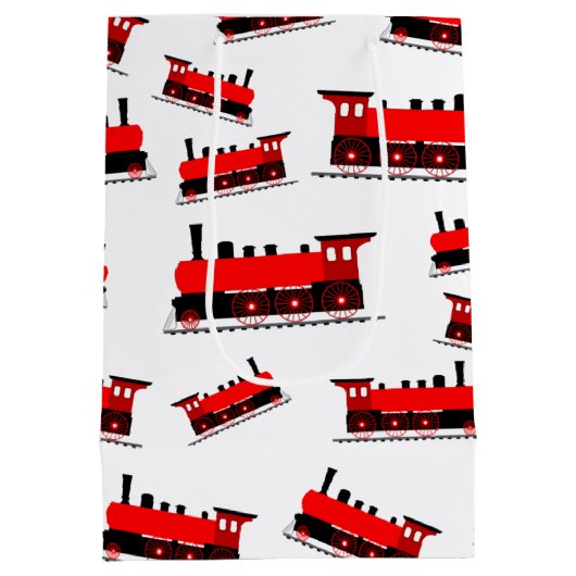 Steam Train Pattern Mittlere Geschenktüte (Rückseite)