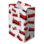 Steam Train Pattern Mittlere Geschenktüte (Rückseite Schrägansicht)