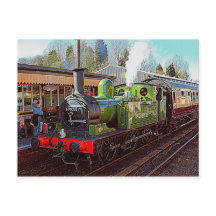 Steam Train Postcard