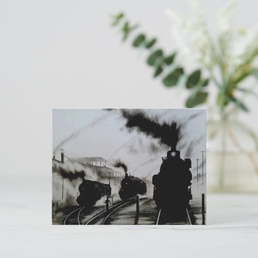 Steam-Train Postkarte (Stehend Vorderseite)