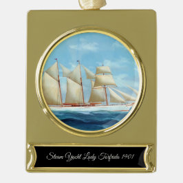 Steam Yacht Lady Torfrida 1910 Banner-Ornament Gold