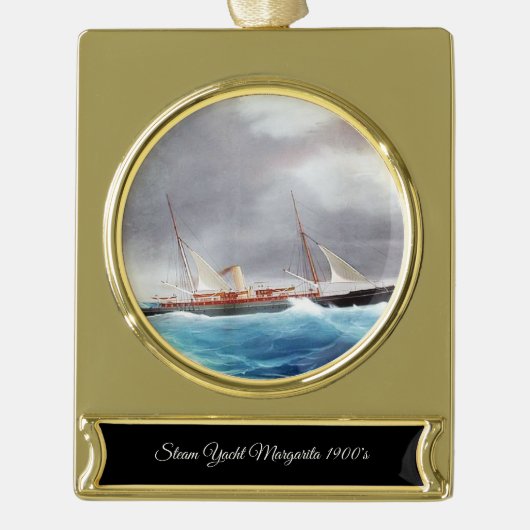 Steam Yacht Margarita 1900er Banner-Ornament Gold (Vorderseite)