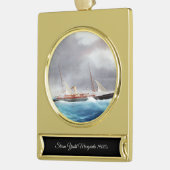 Steam Yacht Margarita 1900er Banner-Ornament Gold (Links)