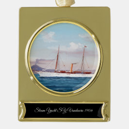 Steam Yacht SY Vanduara 1906 Banner-Ornament Gold