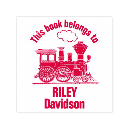 Steam-Zug Name Kinderbibliothek Briefmarke Permastempel (Design)