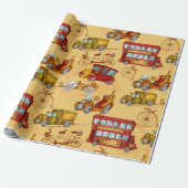 Steamampetransportmuster Geschenkpapier (Ungerollt)