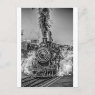 Steambahn-Steampunk-Motor Zielort Postkarte