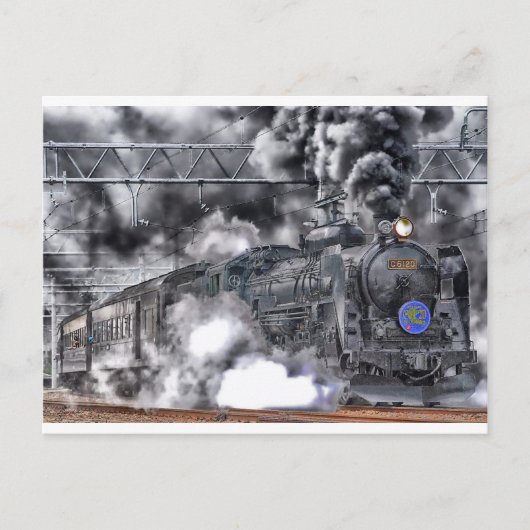 Steambahn-Steampunk-Motor Zielort Postkarte (Vorderseite)