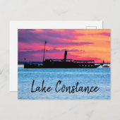 Steamboat am Bodensee Luganersee Art Postkarte (Vorne/Hinten)