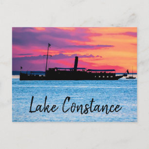 Steamboat am Bodensee Luganersee Art Postkarte