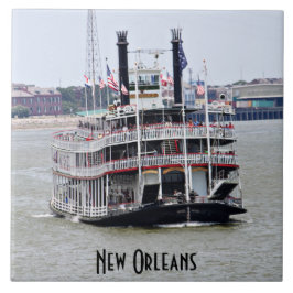 Steamboat auf dem Fluss Mississipi Fliese