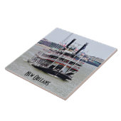 Steamboat auf dem Fluss Mississipi Fliese (Seite)