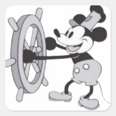 Steamboat Mickey Quadratischer Aufkleber (Vorderseite)