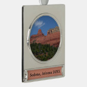 Steamboat Rock in Sedona Banner-Ornament Silber (Rechts)