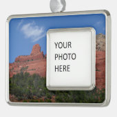 Steamboat Rock in Sedona Rahmen-Ornament Silber (Links)