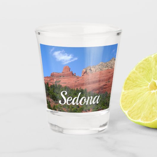 Steamboat Rock in Sedona Schnapsglas (Vorderseite)