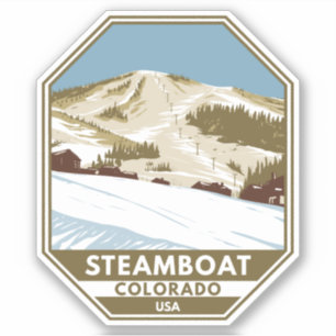 Steamboat Skigebiet Winter Colorado Aufkleber