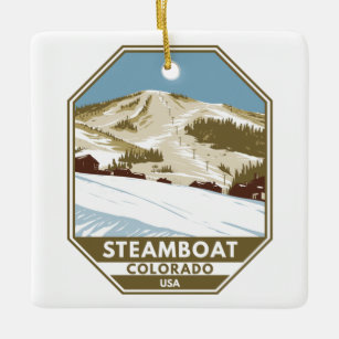 Steamboat Skigebiet Winter Colorado Keramikornament
