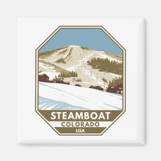 Steamboat Skigebiet Winter Colorado Magnet (Vorne)
