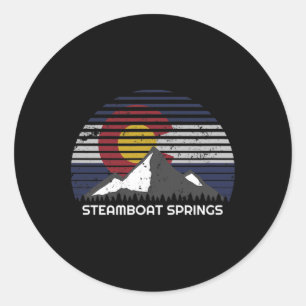 Steamboat Springs Co X Colorado-Flagge Runder Aufkleber