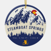 Steamboat Springs Colorado Flag Skifahren Keramik Ornament (Vorne)