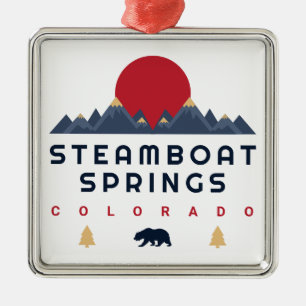 Steamboat Springs Colorado Flag Skifahren Ornament Aus Metall