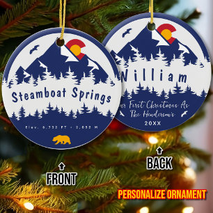 Steamboat Springs Colorado Flag Wandern Keramik Ornament