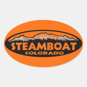 Steamboat Springs Colorado Orange Aufkleber