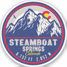 Steamboat Springs Colorado Retro Sunset Souvenirs Aufkleber