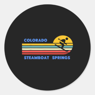 Steamboat Springs Colorado Skifahren Skifahrer Ski Runder Aufkleber