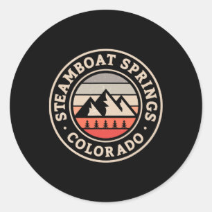 Steamboat Springs Colorado Skifahren Snowboarden L Runder Aufkleber