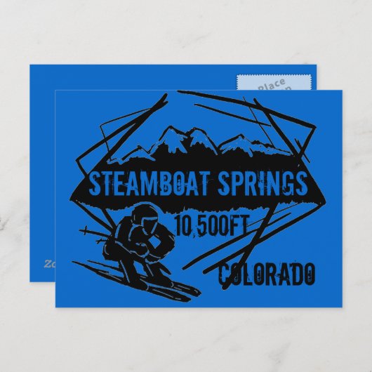 Steamboat Springs Colorado Skipass Postkarte (Vorne/Hinten)