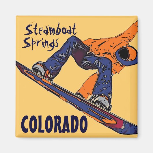 Steamboat Springs Colorado Snowboard-Magnet Magnet (Vorne)