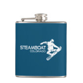 Steamboat Springs Colorado Snowboarder Flachmann (Vorderseite)