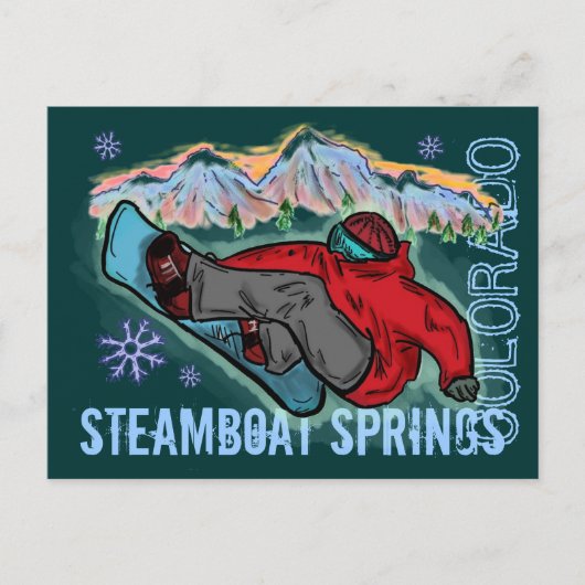 Steamboat Springs Colorado Snowboarder Postkarte (Vorderseite)