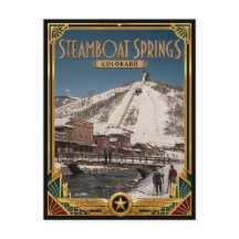 Steamboat Springs Colorado Vintage Art Deco Golden