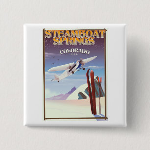 Steamboat Springs colorado Vintage Reiseplakat Button