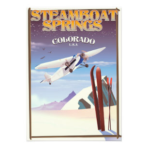 Steamboat Springs Colorado Vintage-Reiseposter Fotodruck