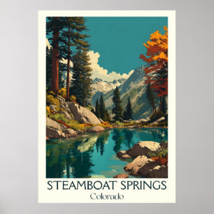 Steamboat Springs Colorado Vintager Skiort Art Poster