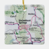 Steamboat Springs Karte Keramikornament (Vorderseite)