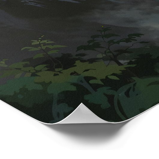 Steambrücke - Jugendstil Landschaft Art Poster (Ecke)