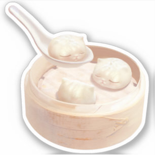 Steamed Bao Buns with Tea Aufkleber